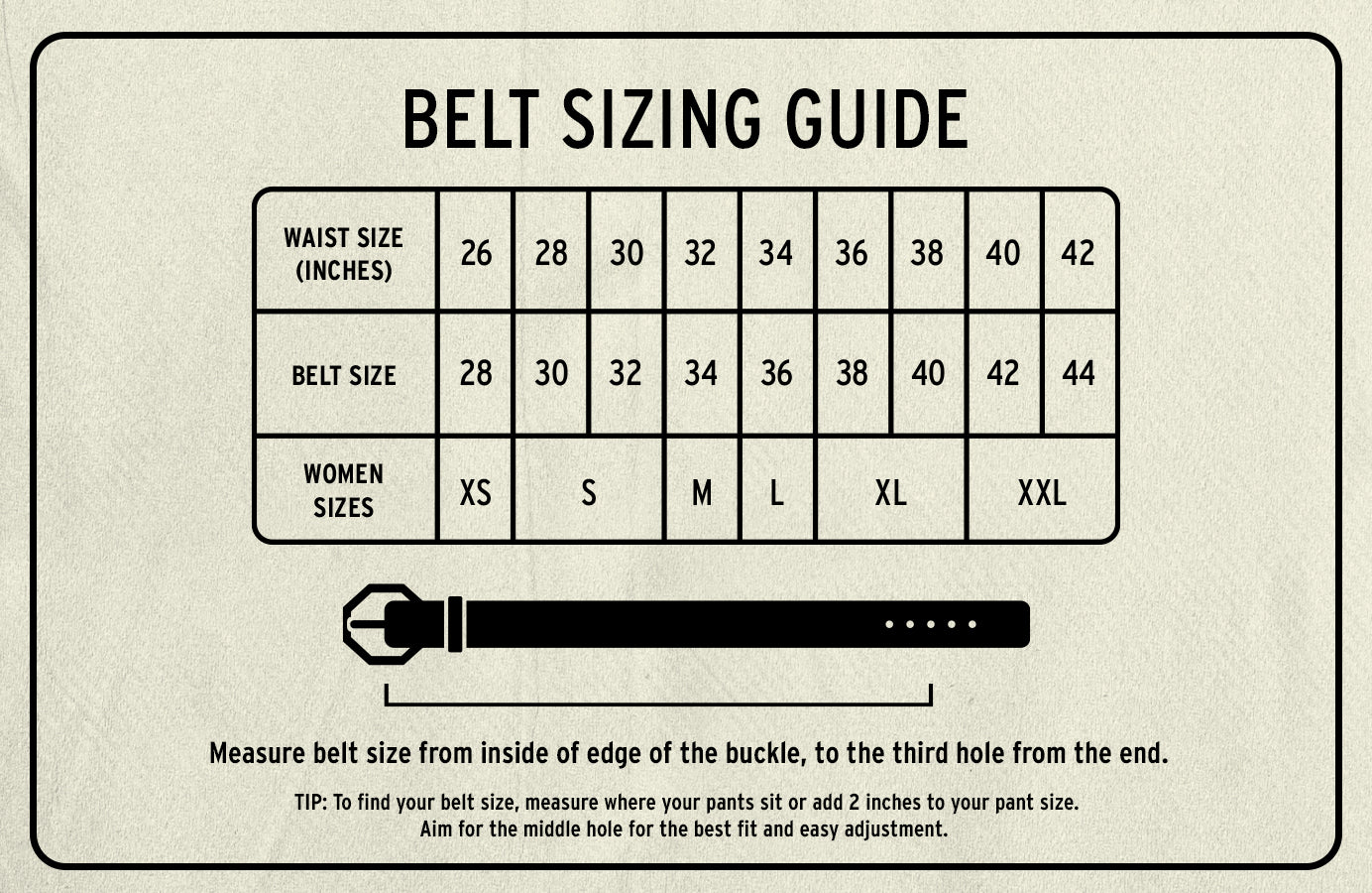 Discover the Dreamweaver woven leather belt by Bed|Stü with our comprehensive sizing guide chart, featuring waist measurements, belt sizes, and corresponding women’s sizes. The included illustration demonstrates how to measure for your perfect fit, along with a helpful fitting tip. Ideal for choosing your signature Dreamweaver belt or achieving effortless bohemian-inspired style—crafted with true artisan craftsmanship.