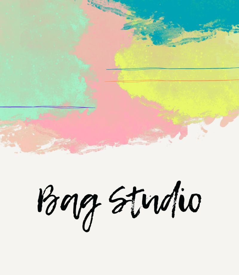 Bright water colors with Bag Studio branded