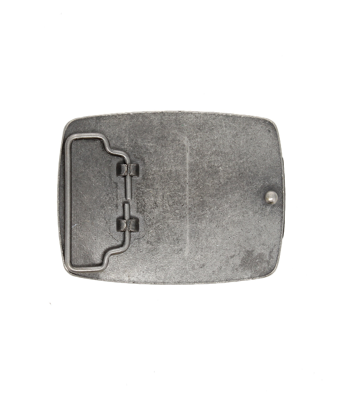 The Bear Buckle by Bed|Stü is a rectangular metal belt buckle featuring a simple latch mechanism on the back, displayed against a white background.