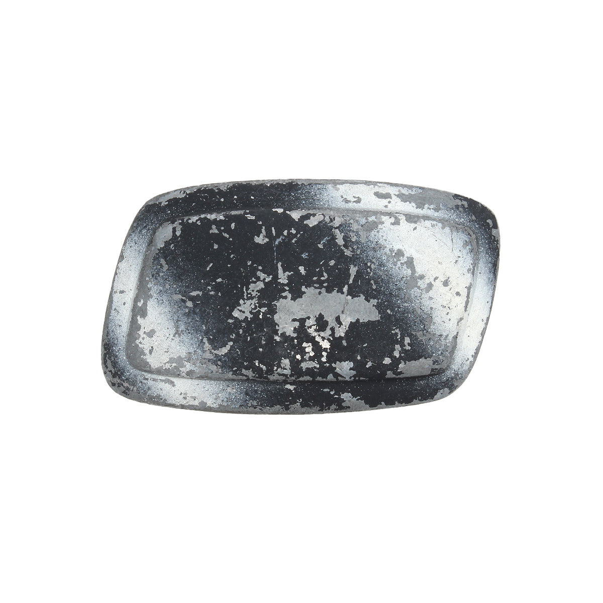 The Bed|Stü Elevate Buckle is a rectangular, vintage-inspired metal tray featuring a distressed, worn surface and rounded corners—evoking the look of a rugged metal belt buckle—displayed against a white background.