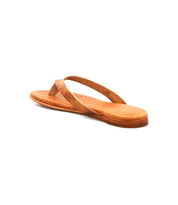 The Bed|Stü Calma sandal is displayed on a white background, featuring a single comfortable brown leather design with a strap crossing over its lightweight footbed.