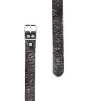 Two segments of the Drifter textured leather strap by Bed|Stü, in dark brown with a metal buckle and silver rivets, are displayed on a white background in a minimal style.