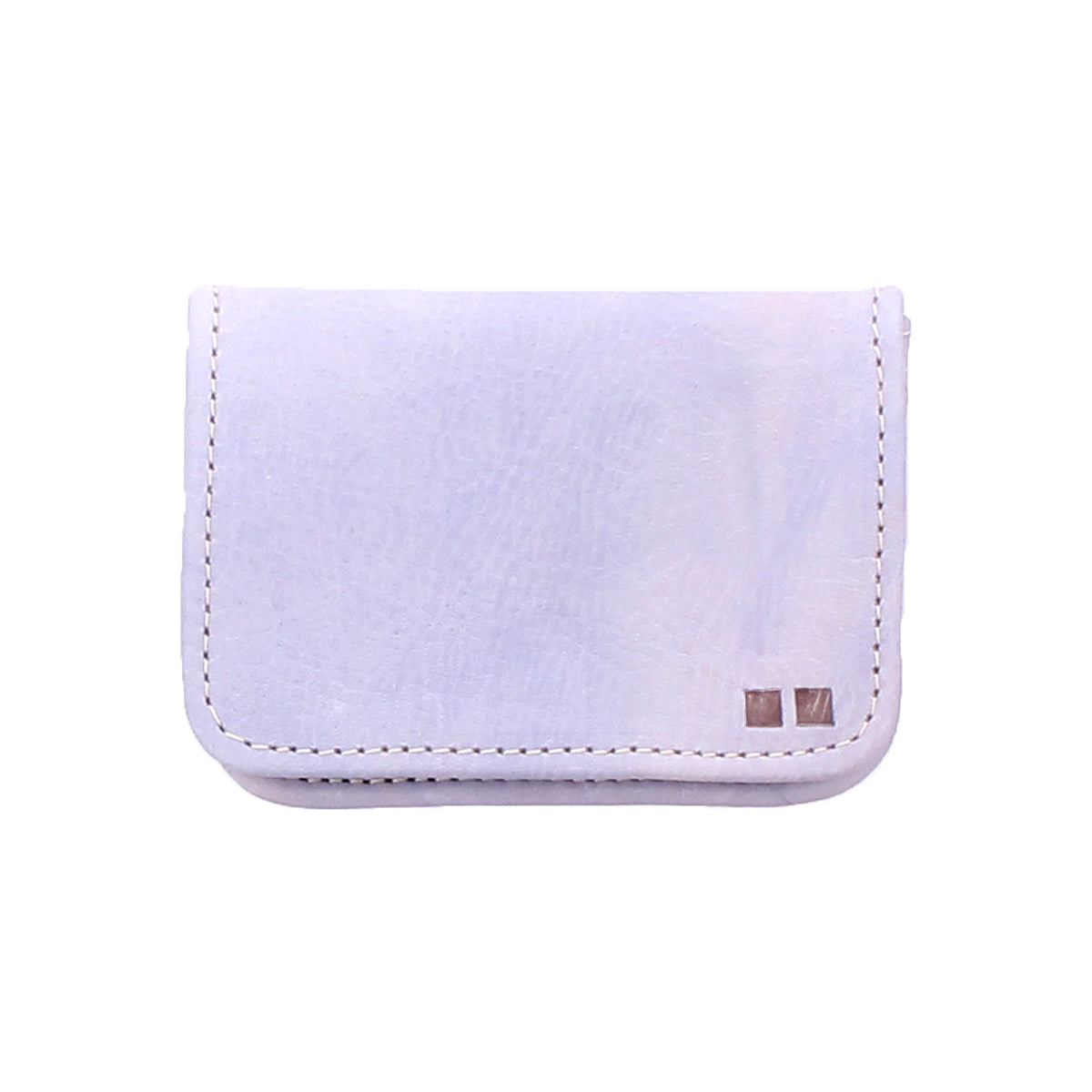 Introducing Jeor by Bed|Stü—a compact, rectangular white fabric wallet featuring visible stitching and two small metal accents in the bottom right corner. This stylish pouch combines practicality and elegance, making it perfect for carrying your essentials with ease.