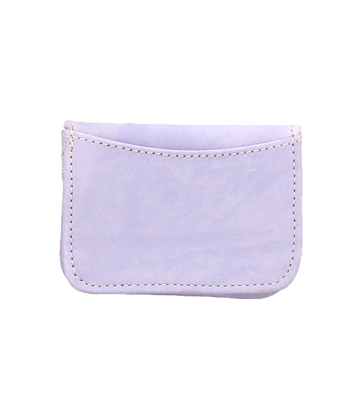 The Bed|Stü Jeor is a small, rectangular wallet crafted from light purple fabric, featuring visible stitching and an open top flap, designed with convenient credit card slots for compact everyday use.