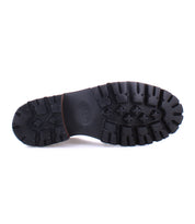 The image shows the bottom view of a black shoe sole featuring a rugged, textured tread pattern designed for grip, characteristic of the vintage-inspired Bed|Stü Lita K III.