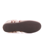 The image shows the bottom view of the Bed|Stü Scurry II shoe, featuring a brown color, a textured rubber sole, and a slightly raised heel, photographed on a white background.