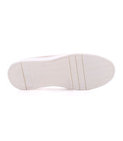 The Bed|Stü Webmaster sneaker, pictured from the bottom, features a white lace-up design and a textured rubber sole with herringbone and linear tread patterns—ideal for anyone seeking stylish comfort and reliable support.