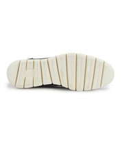 The image displays the white, textured rubber sole of the Bed|Stü Barton high-top sneaker viewed from the bottom, featuring several parallel grooves for traction.