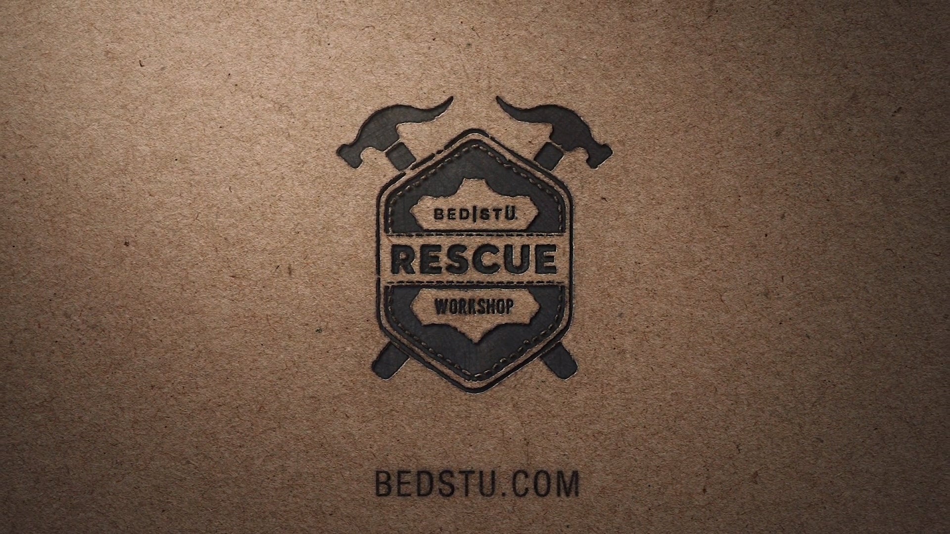 BED|STU Rescue Workshop logo with crossed hammers on a textured brown background, with “bedstu.pro” below.
