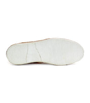 The image shows the underside of a single Bed|Stü Formation shoe with a white, ribbed rubber sole photographed against a plain white background, highlighting the timeless appeal of vintage court sneakers.