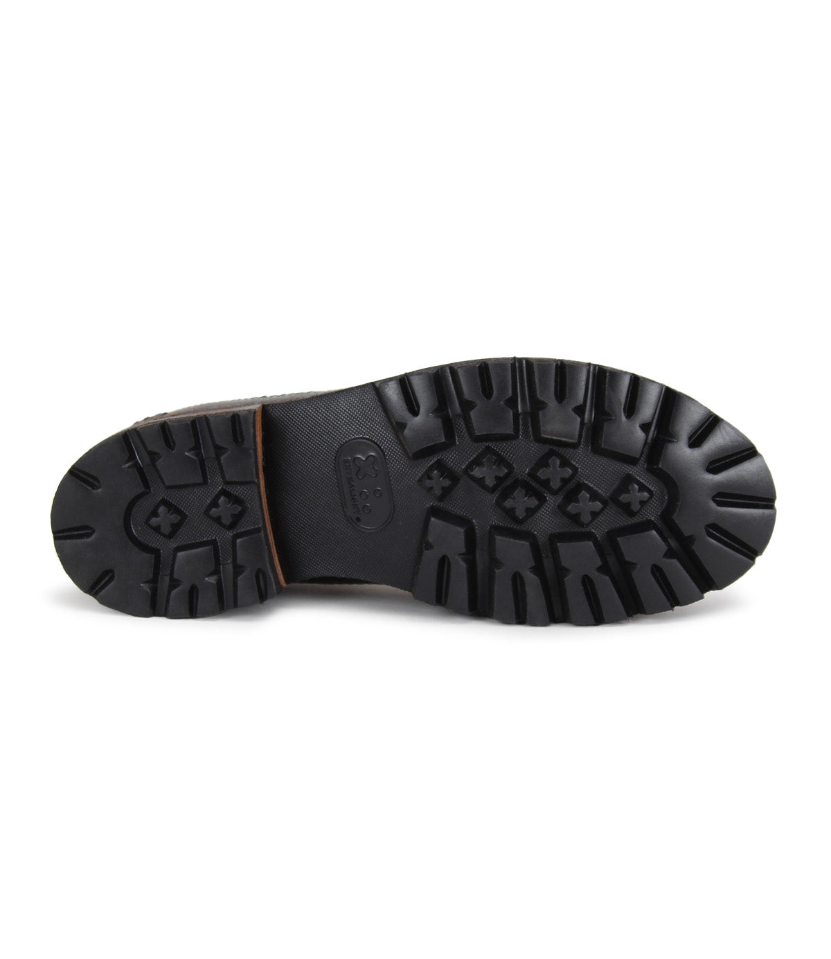 The underside of the Bed|Stü Lita K III features a black rubber boot sole with deep tread patterns and textured grip, evoking retro sneaker designs commonly seen in vintage-inspired canvas and leather footwear.