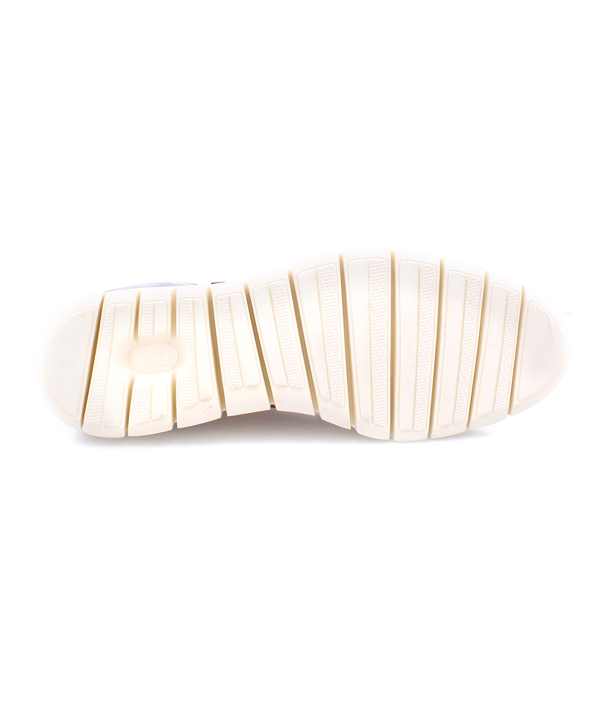 The image shows the white, ridged lightweight sole of the Bed|Stü Galahad shoe viewed from the bottom against a plain white background.
