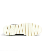 The image displays the bottom view of the Bed|Stü Galahad sneaker, featuring a white leather sole with thick, evenly spaced horizontal grooves that emphasize its lightweight design for comfortable wear.