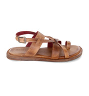A Bed Stu Manati II tan leather sandal with two straps.